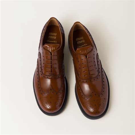 Church's X Miu Miu Brushed Leather Oxford Brogue 